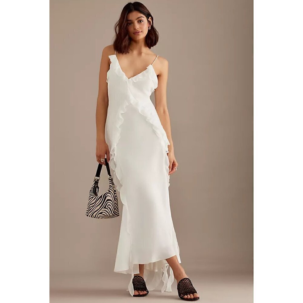 BARDOT Marsella Ruffle Cocktail Dress in Orchid White Size US 4